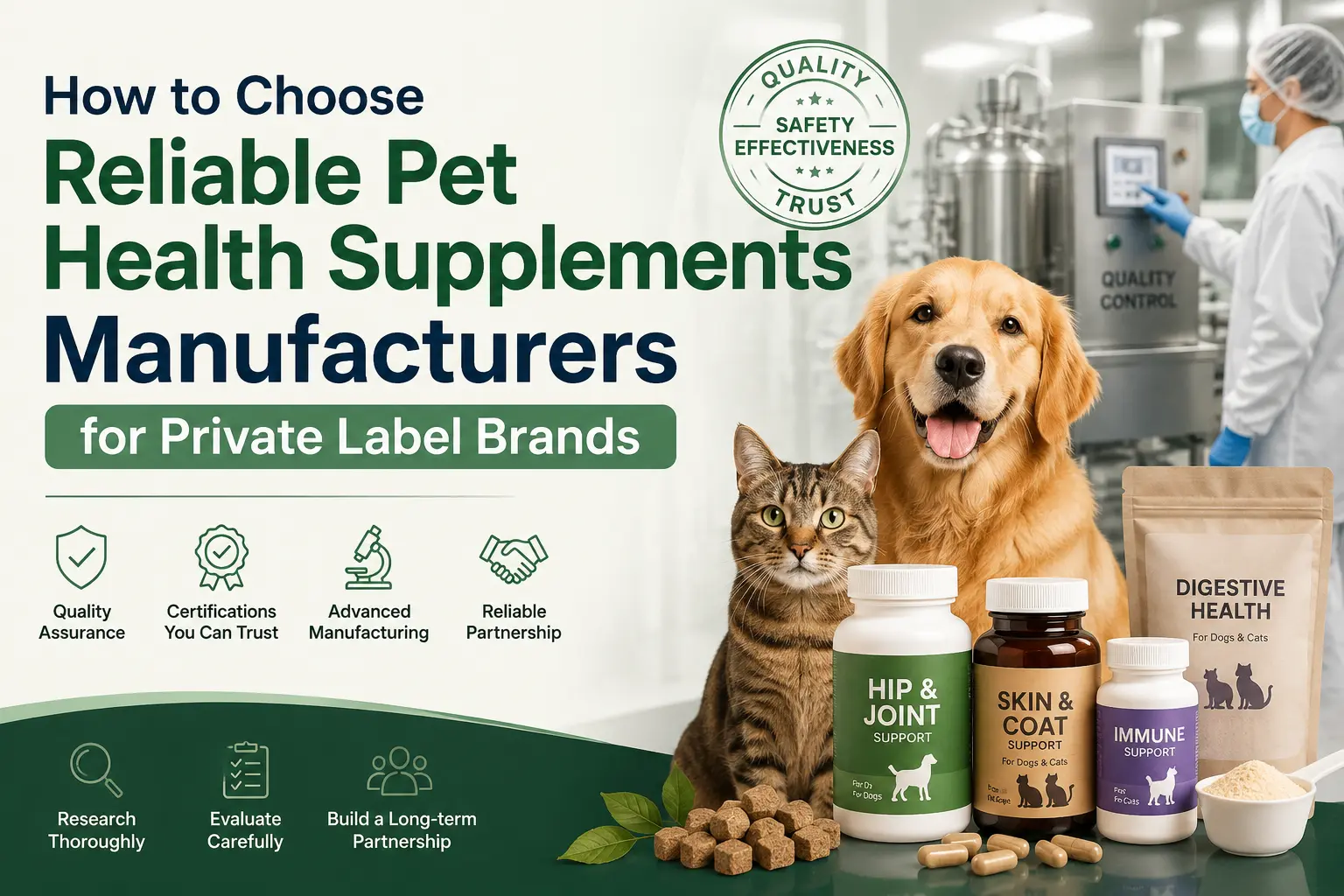 How to Choose Reliable Pet Health Supplements Manufacturers for Private Label Brands